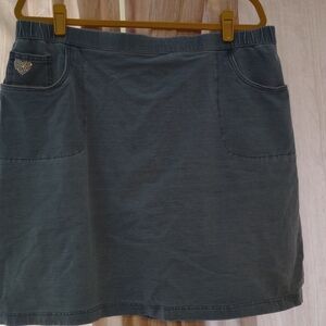 Quacker Factory Blue Denim Skort with Heart Detail